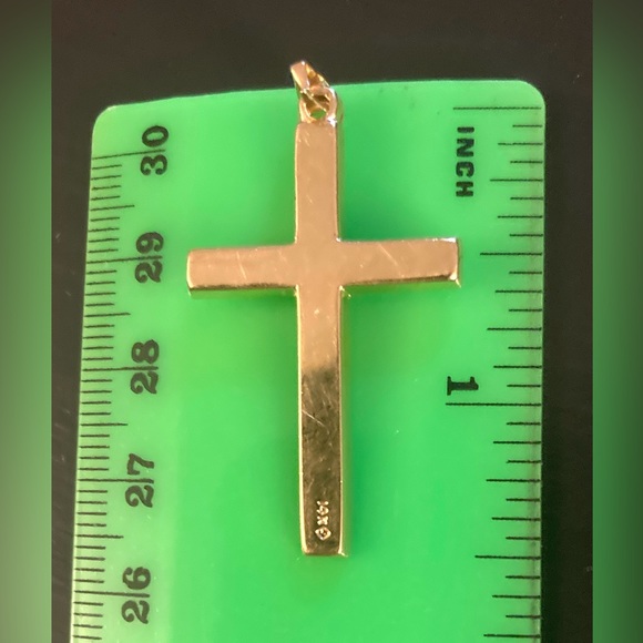 Vintage 14k Yellow Gold Cross Pendant - Picture 5 of 13